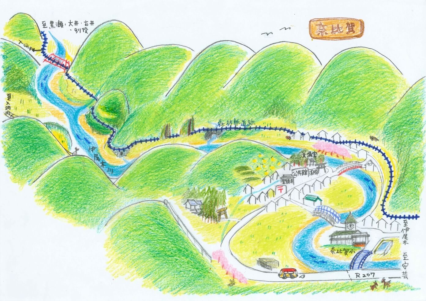 奈比賀地区の地図